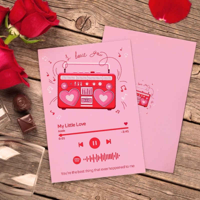 Custom Valentine Greeting Card Spotify Code Music Cards Valentine’s Gift
