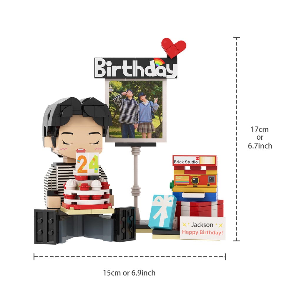 Birthday Gfits for Him Custom Brick Figures Personalized Sitting Brick Figures Small Particle Block Toy - Image 2