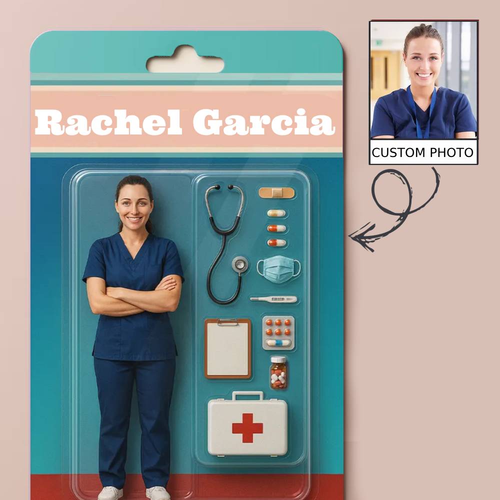 Fully Body Custom 3D Effect Action Figure Pack Packaging Toy Box Style Art Gift Personalized Acrylic Car Hanger Nurses Day Gift for Doctors for Nurse