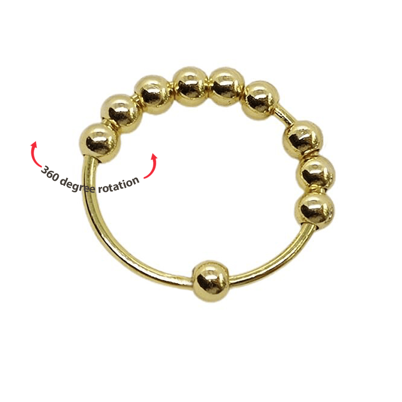 Fidget Rings Anxiety Bead Ring Anti-Anxiety Ring Spinning Rings Silver Ring Valentine's Day Gifts - Image 2