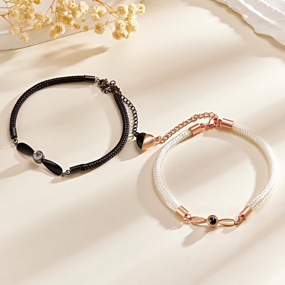 Personalized Matching Bracelets for Couples Photo Projection Bracelets Valentine's Gifts - Image 3