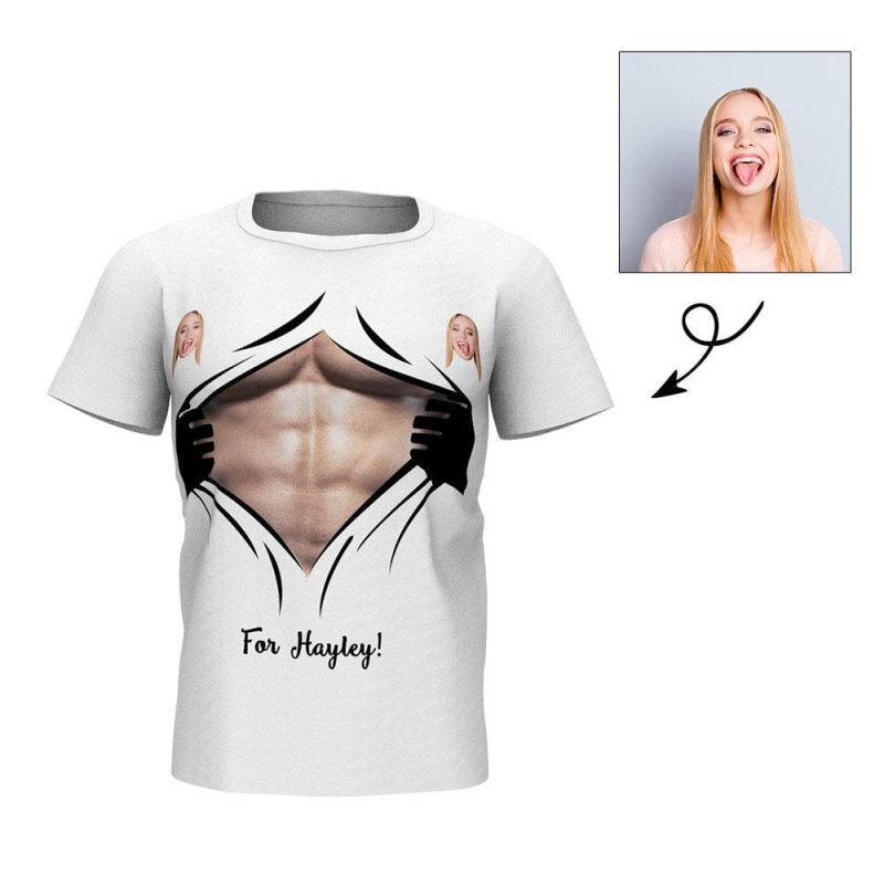 Printed T-shirt with Girlfriend’s Face Custom Face Shirt