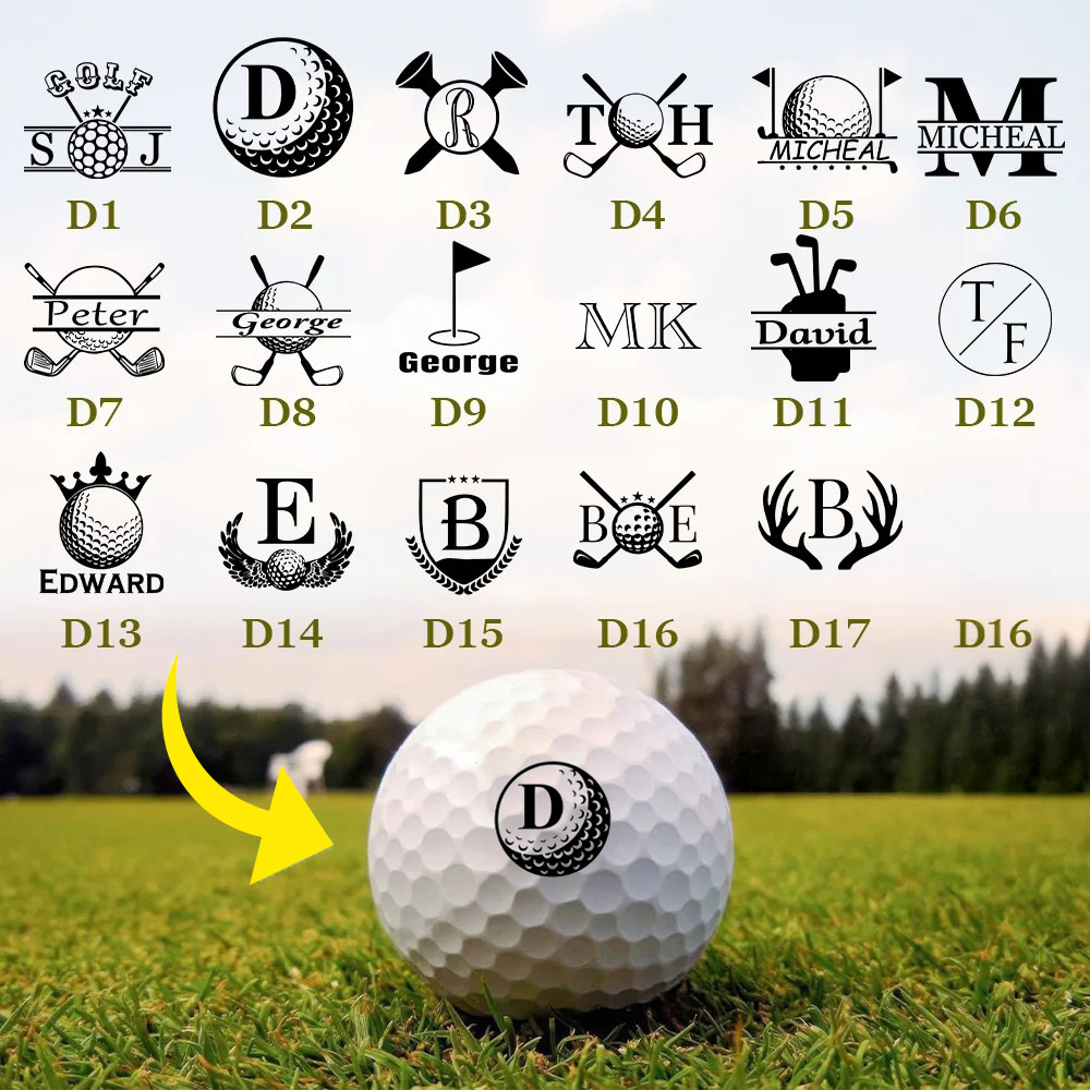 Personalized Monogrammed Initial Golf Ball Stamp with Metal Storage Box Birthday Father's Day Gift for Golf Player - Image 2