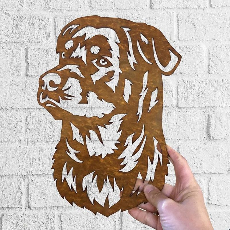 Dog Metal Wall Art Hanging Home Decor Puppy Pet Rottweiler