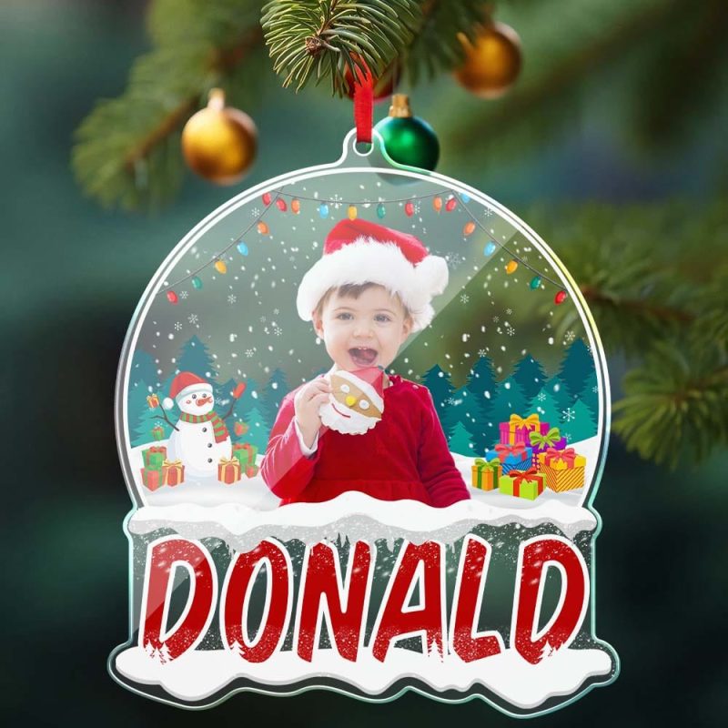 Custom Baby Photo Christmas Tree Ornament Personalized Name Christmas Gift