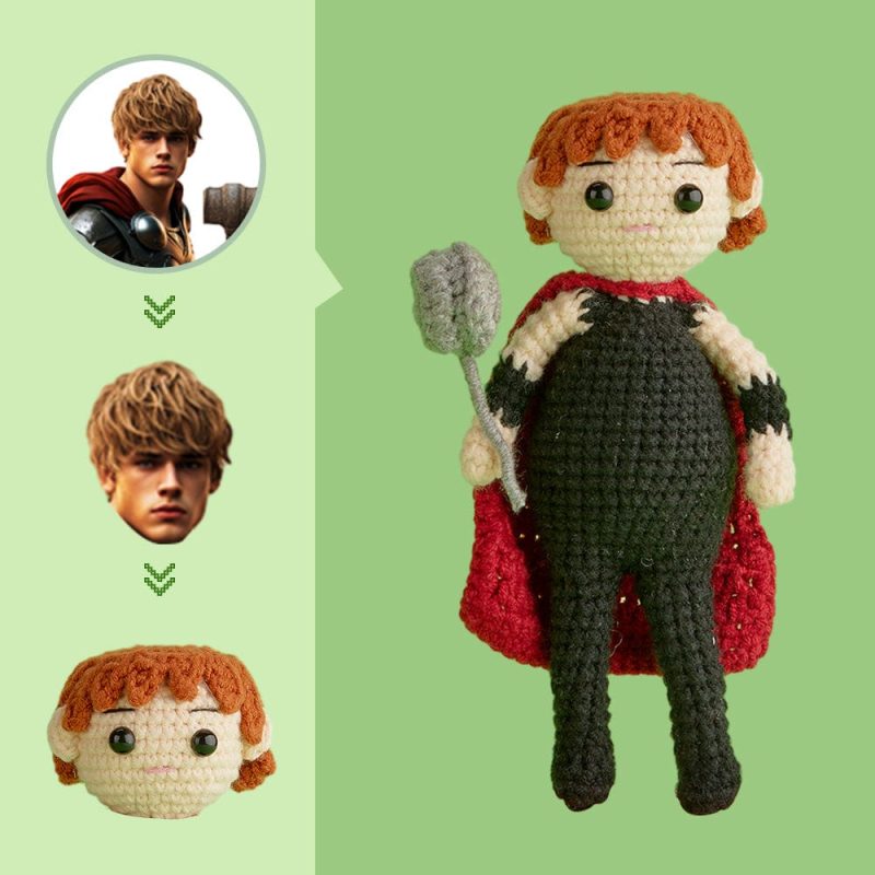 Custom Face Crochet Doll Personalized Gifts Handwoven Mini Dolls – Thor