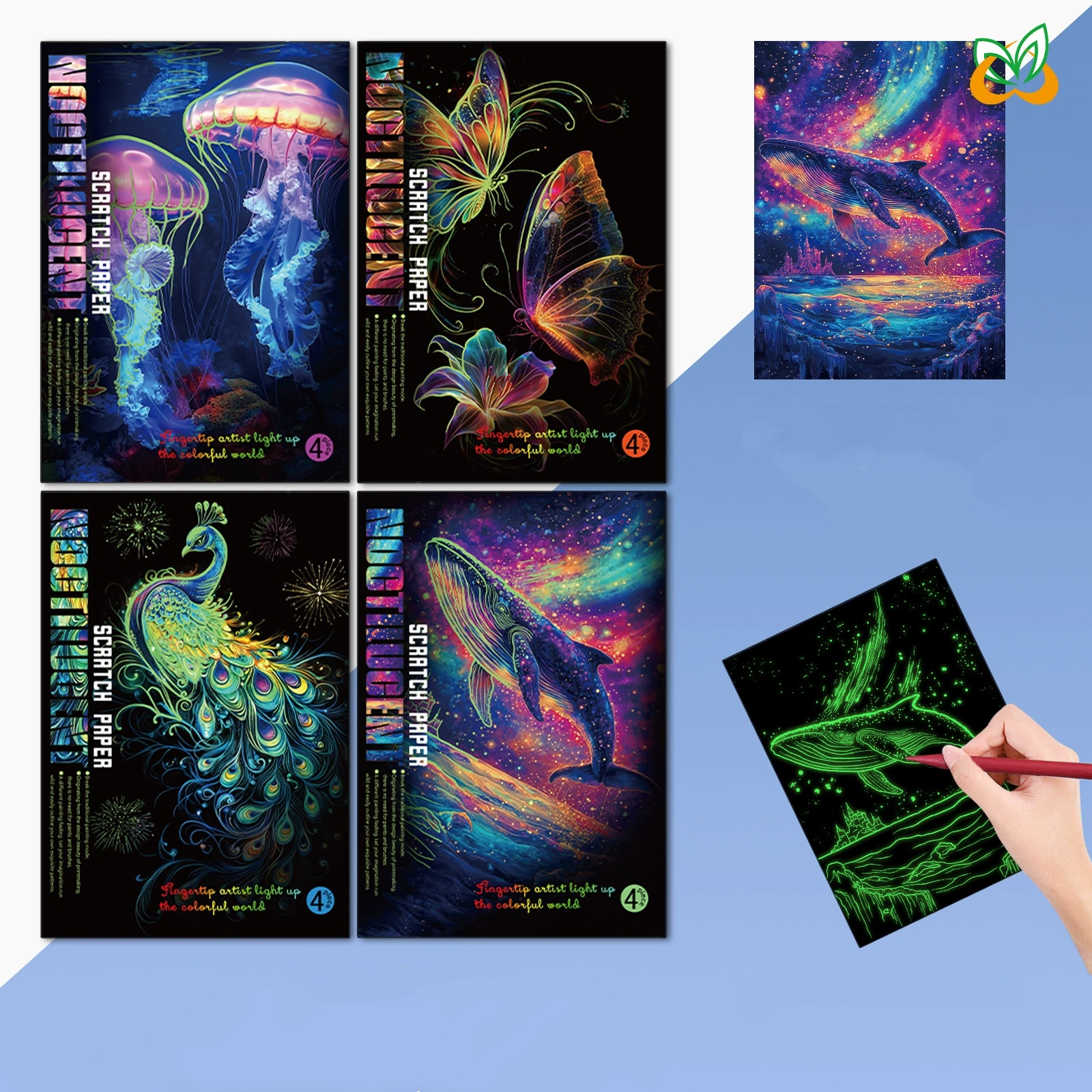 Luminous Scratch-off Paintings Colorful Stress-reducing creative paintings DIY Gifts