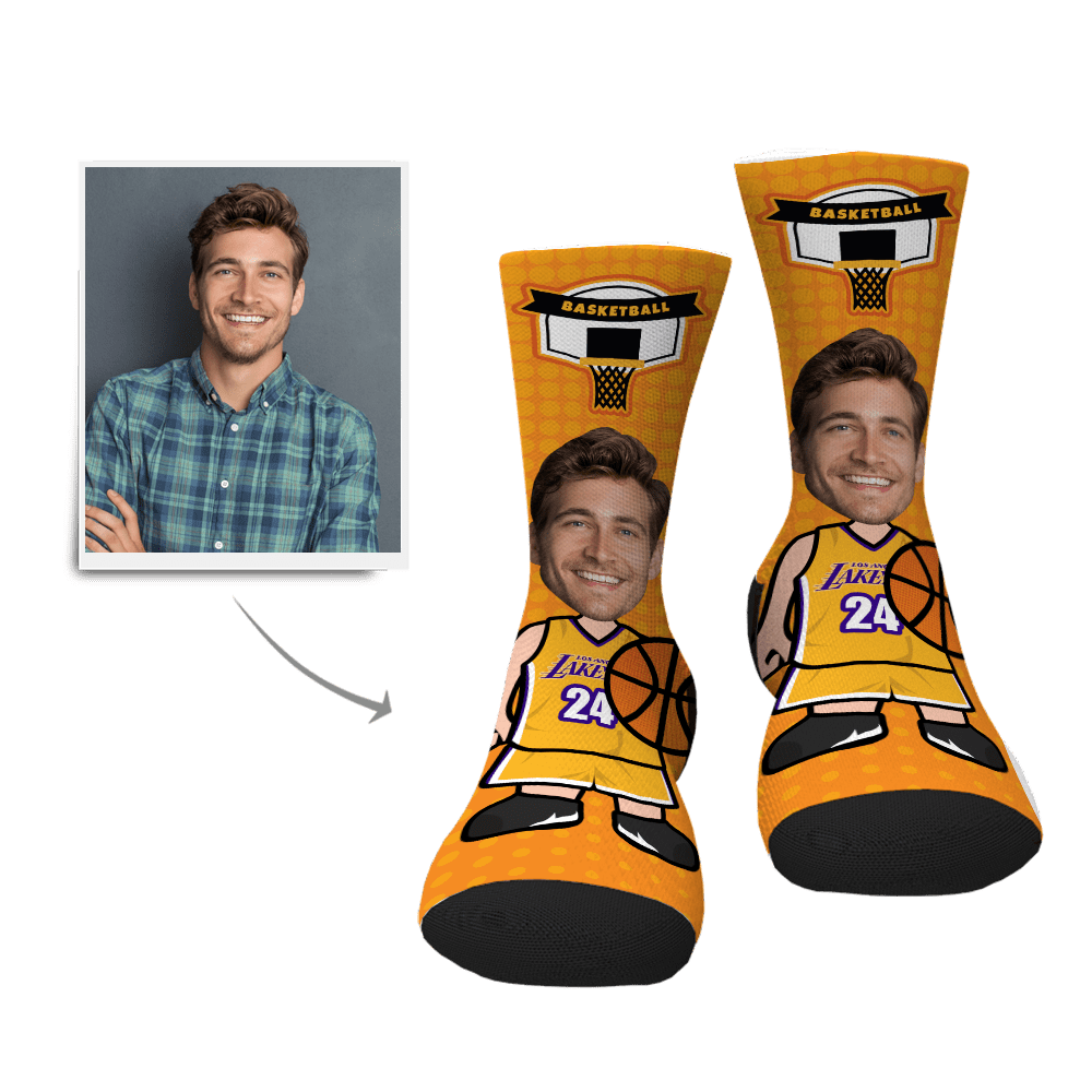 Custom Photo Socks Basketball Player Face Mash Socks - Image 2