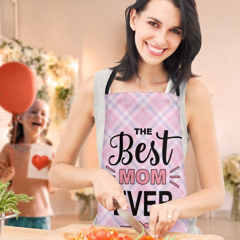 Mother’s Day Apron Personalized Apron with Name – the Best Mom Ever Apron