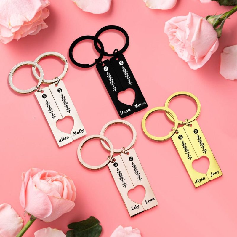 Custom Music Keychain Spotify Code Keychain Couple Keychains Best Gifts For Him