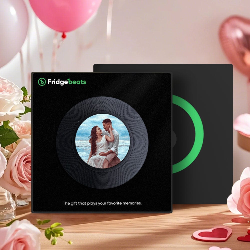 Custom Music & Photo Fridge Magnet Can Customize 1-6 Vinyl and Songs