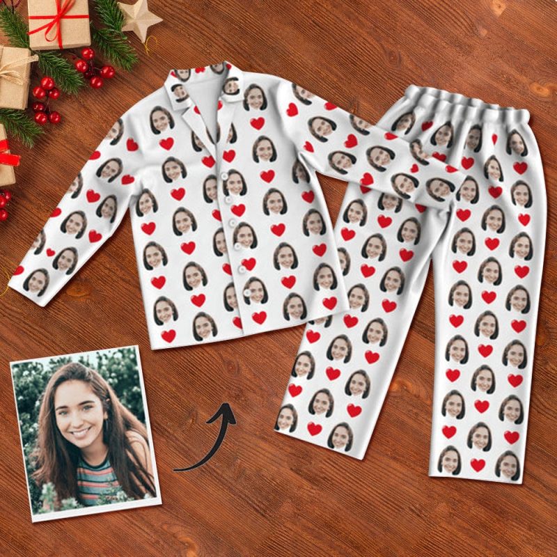Personalized Sleepwear Custom Photo Pajamas Gifts For Her Valentines Day Gifts