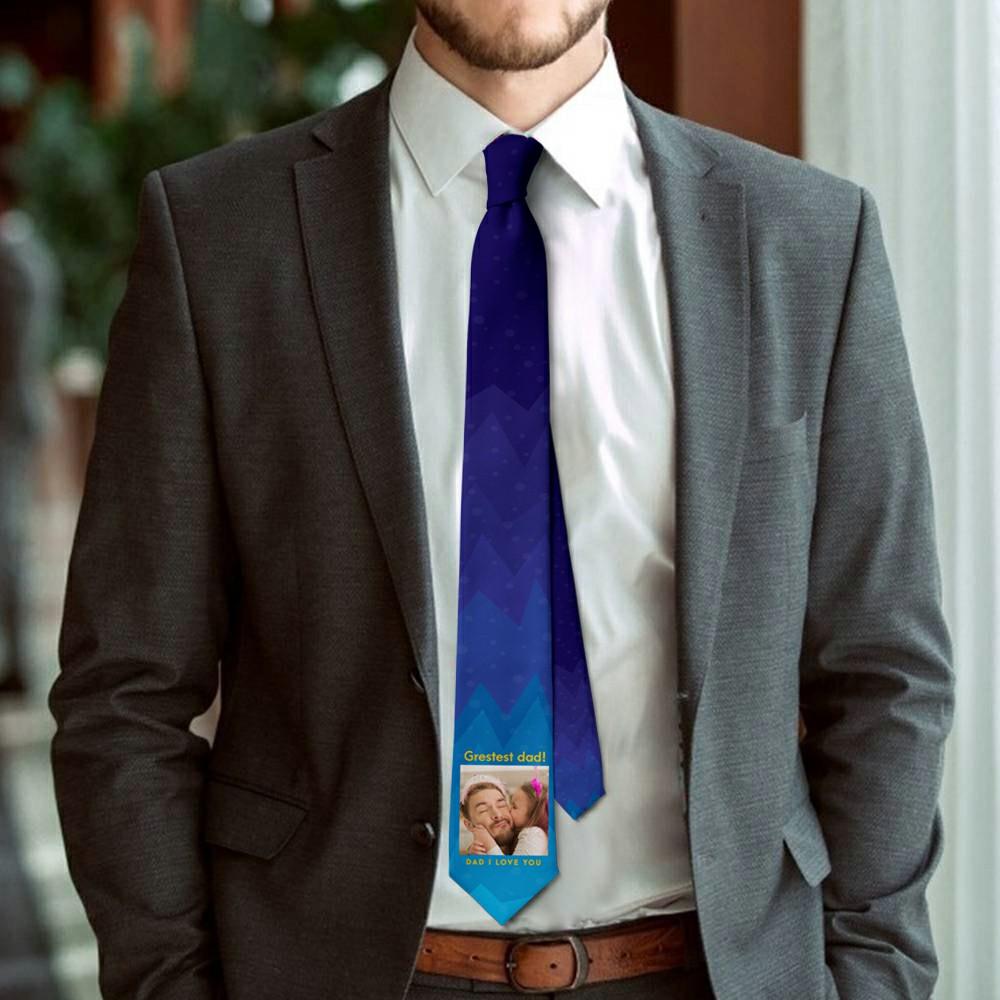 Father's Day Ties Photo Necktie Gift For Dad - "I Love You Dad" - Image 4