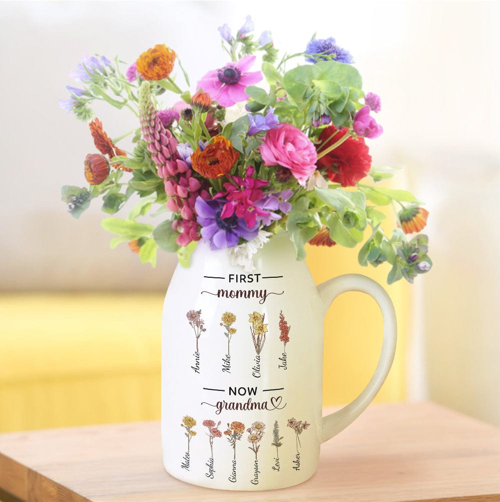 Personalized Grandma's Garden 2 Layers Custom Birth Month Flower Family Vase Mother's Day Gifts - Image 2