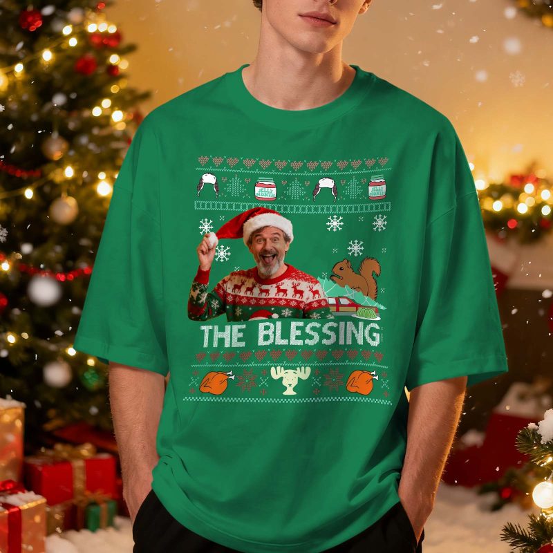 Personalized Photo THE BLESSING Tshirt Custom Photo Text T Shirt Gift Idea Christmas Gift For Family