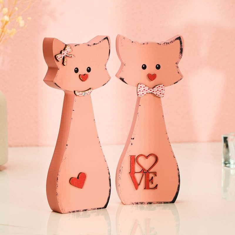Wooden Couple Fox Home Decor Valentine’s Day Gift for Couple