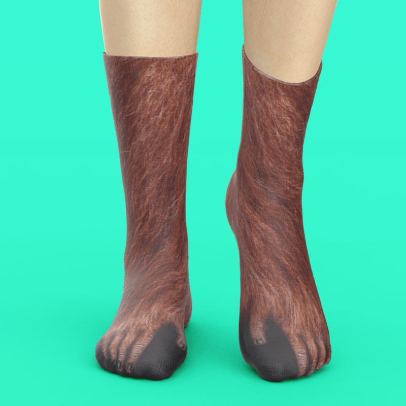 Funny 3D Print Animal Socks Feet Socks Funny Socks Gifts – Chimpanzees Feet