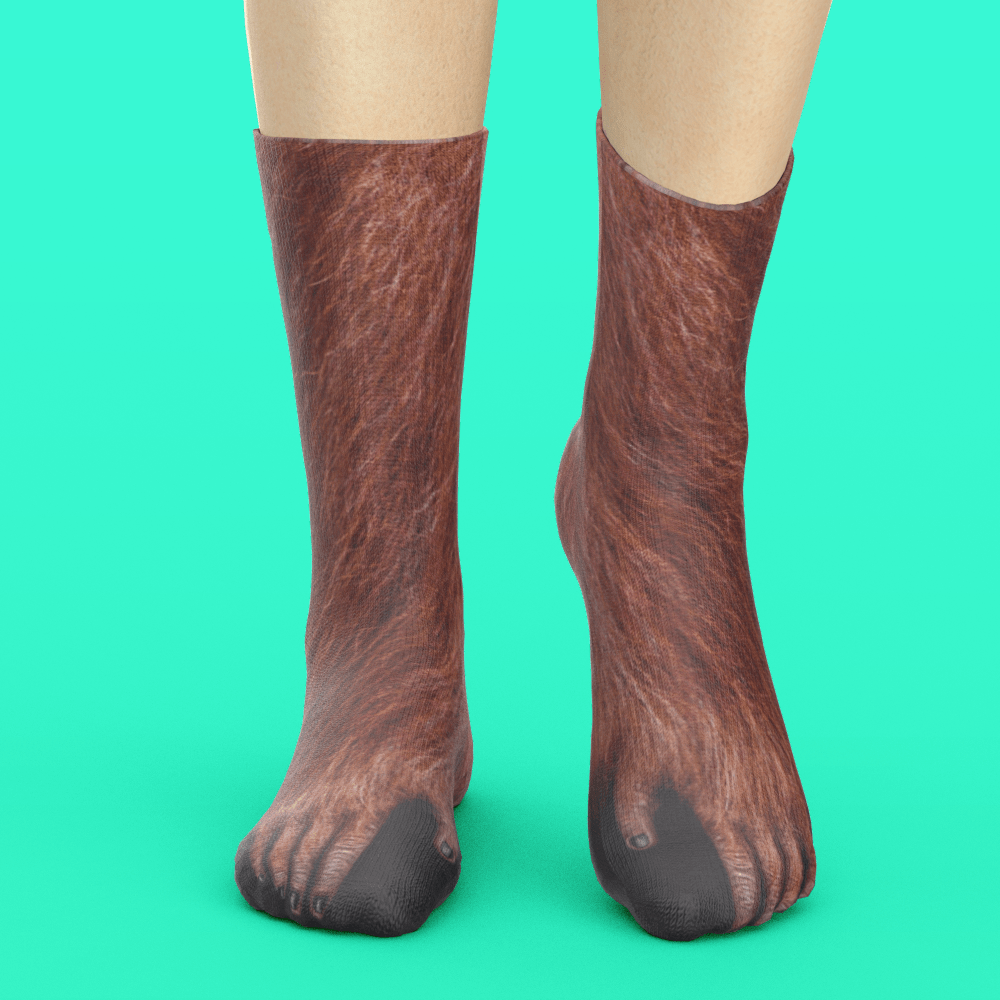 Funny 3D Print Animal Socks Feet Socks Funny Socks Gifts - Chimpanzees Feet