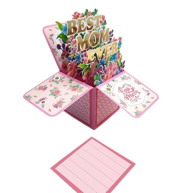 Mother’s Day Pop Up Box Card Best Mom 3D Pop Up Greeting Card