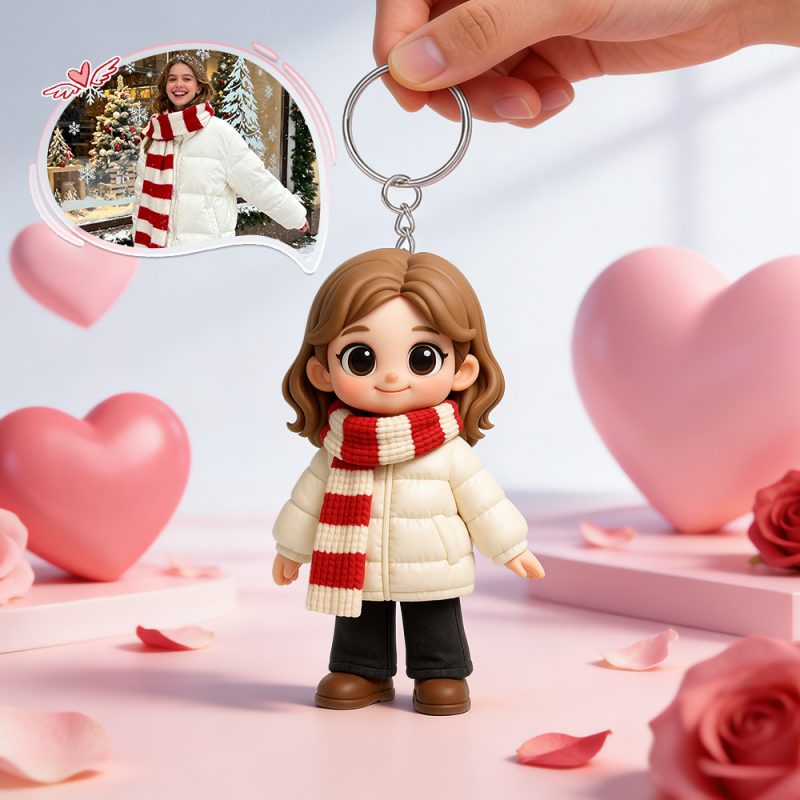Custom 3D Keychain Figure from Your Photo Personalized Mini Doll in Business Suit Unique Gift Idea