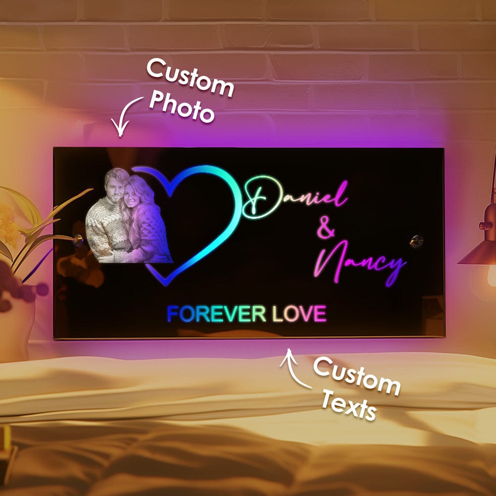 Custom Photo Mirror Light with Name Personalized Gift for Her - Image 2