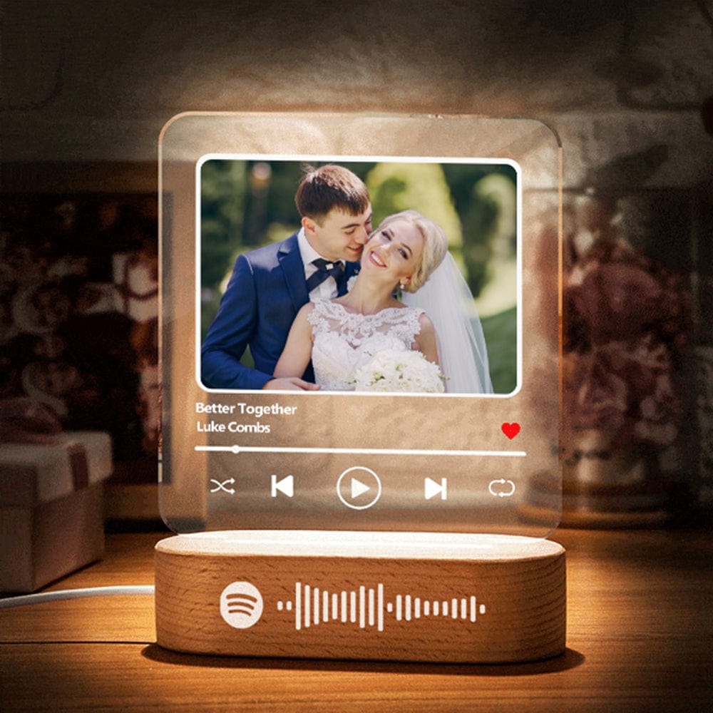 Wedding Gifts Glass Song Plaque Custom Spotify Plaque Acrylic Music Plaque Night Light Personalized Gift - Image 2