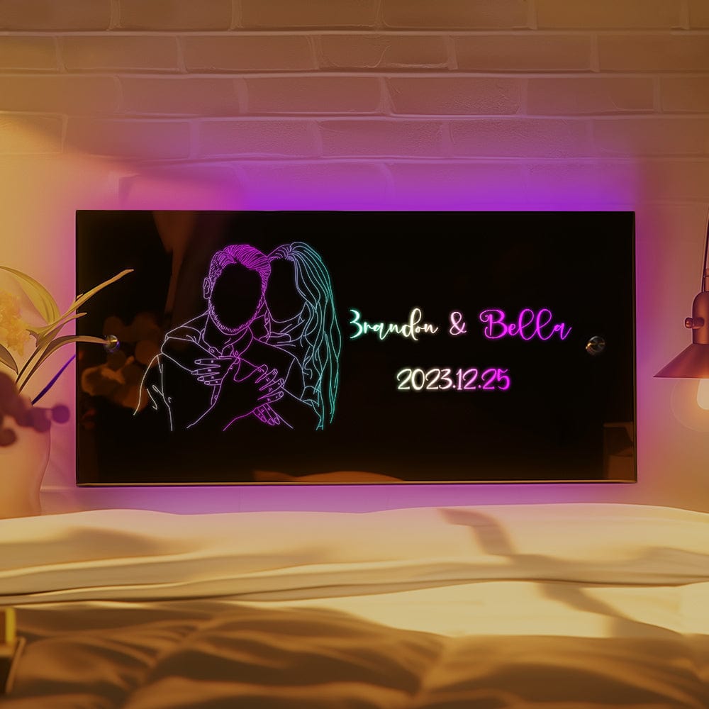 Custom Photo Mirror Name Mirror Personalize Light up Family Photo Mirror Neon Sign Bedroom Sign Home Decor - Image 2