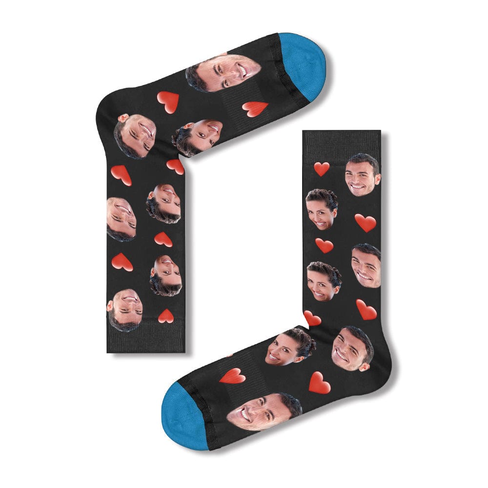 Custom Face Socks 3D Digital Printed Socks Add Pictures and Name - Heart - Image 3