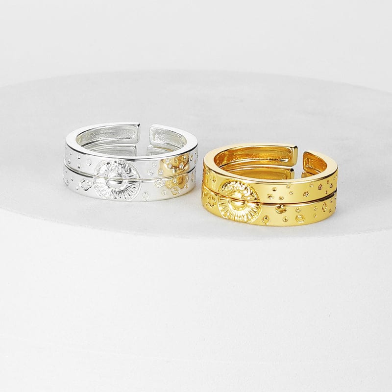 Sun and Moon Couple Rings Matching Ring Adjustable Ring Jewelry Gift for Lovers - Image 4