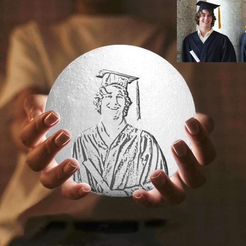 Graduation Lamp Presents Magic 3D Printing Moon Light with Graduation Photo Gifts