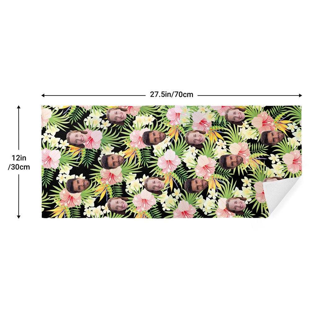Personalised Towel With Couple Faces Hawaii Style Towel Gifts for Couple - Image 2