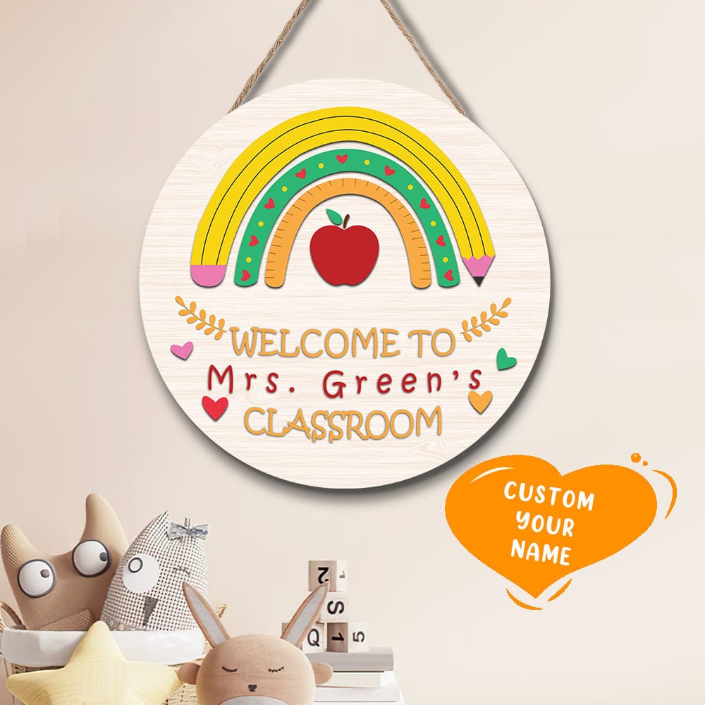 Back to School Gifts Custom Teacher Door Sign Welcome Sign Gift - Image 2