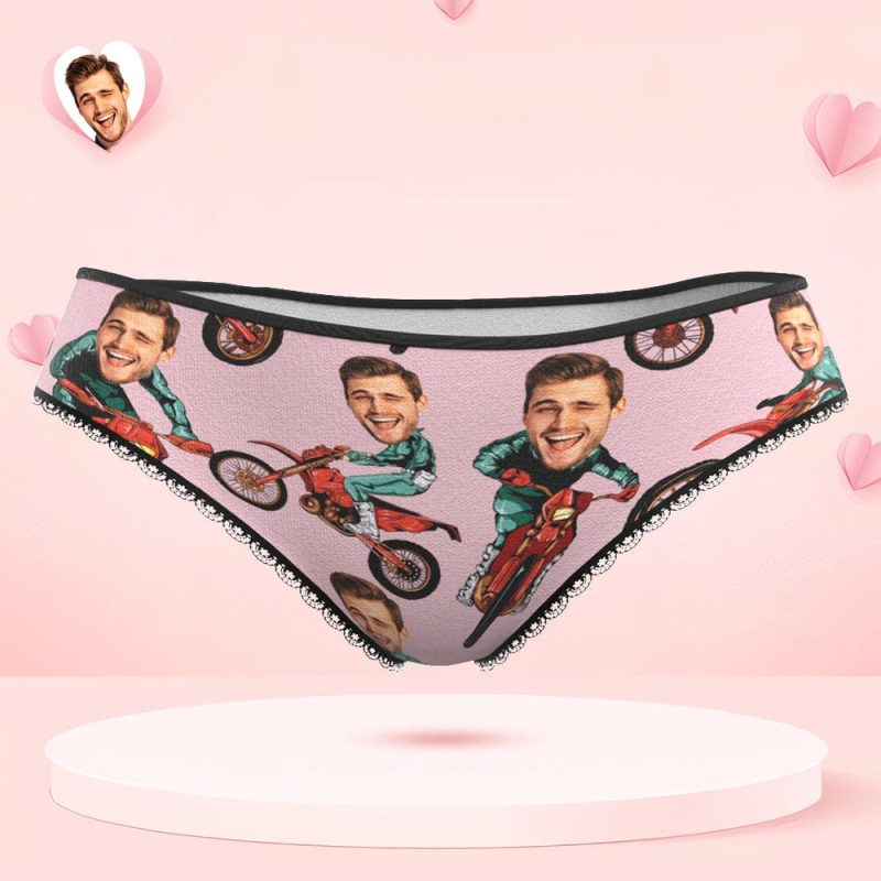 Custom Face Panties Personalized Photo Women’s Lace Panties When It’s Wet Slide Er In Valentine’s Day Gift