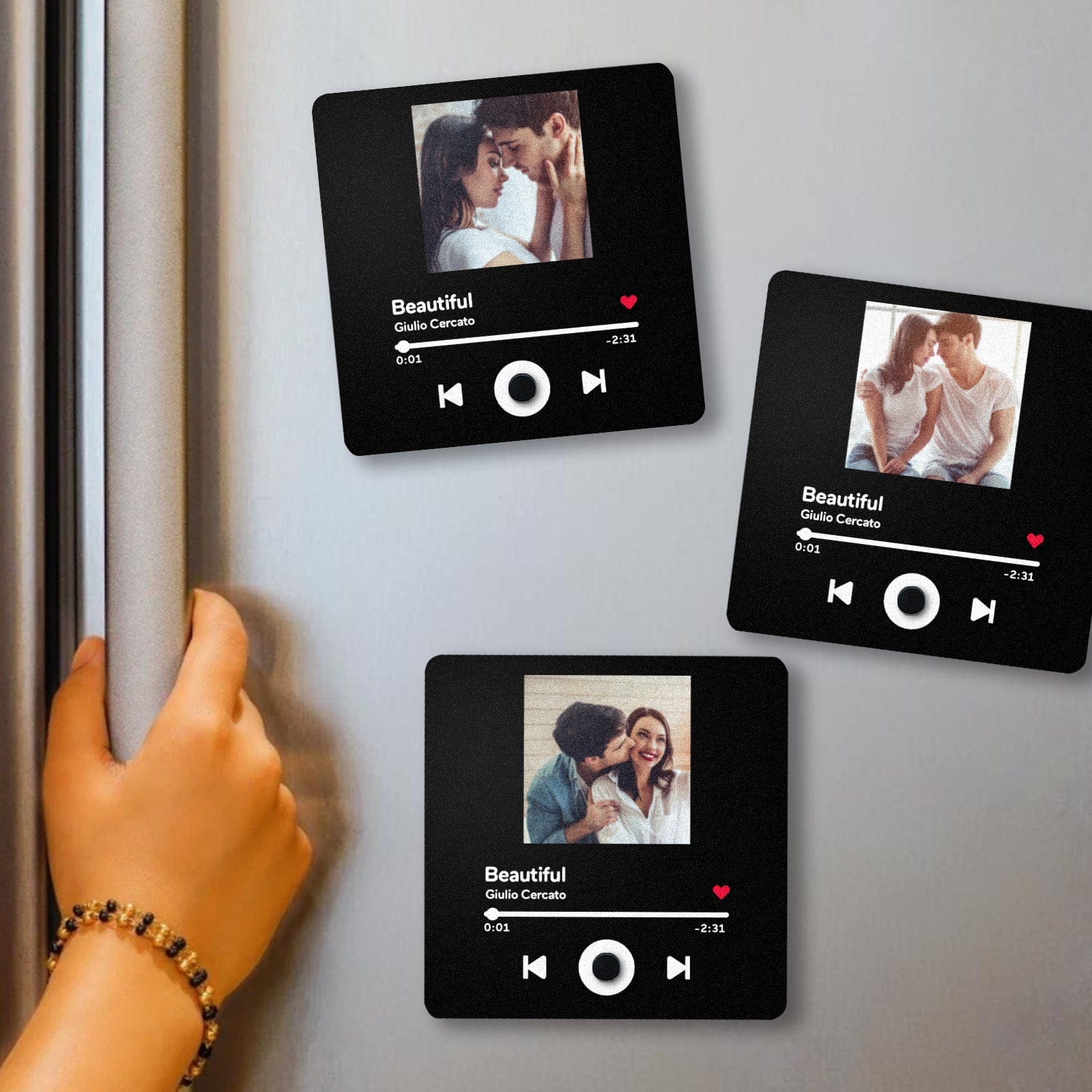 Custom Spotify Album Fridge Magnet Personalized Music Fridge Magnet Can Play Songs and Adjust Volume for Couples - Image 2