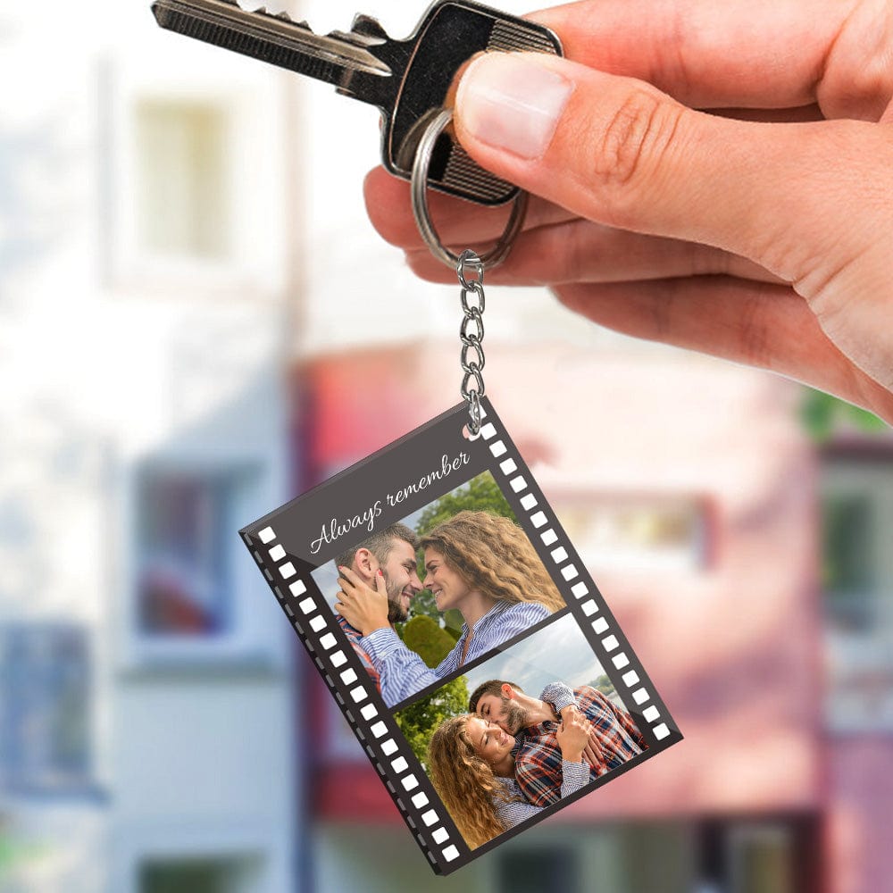 Custom Filmstrip Keychain with Photo and Message for Couples - Image 2