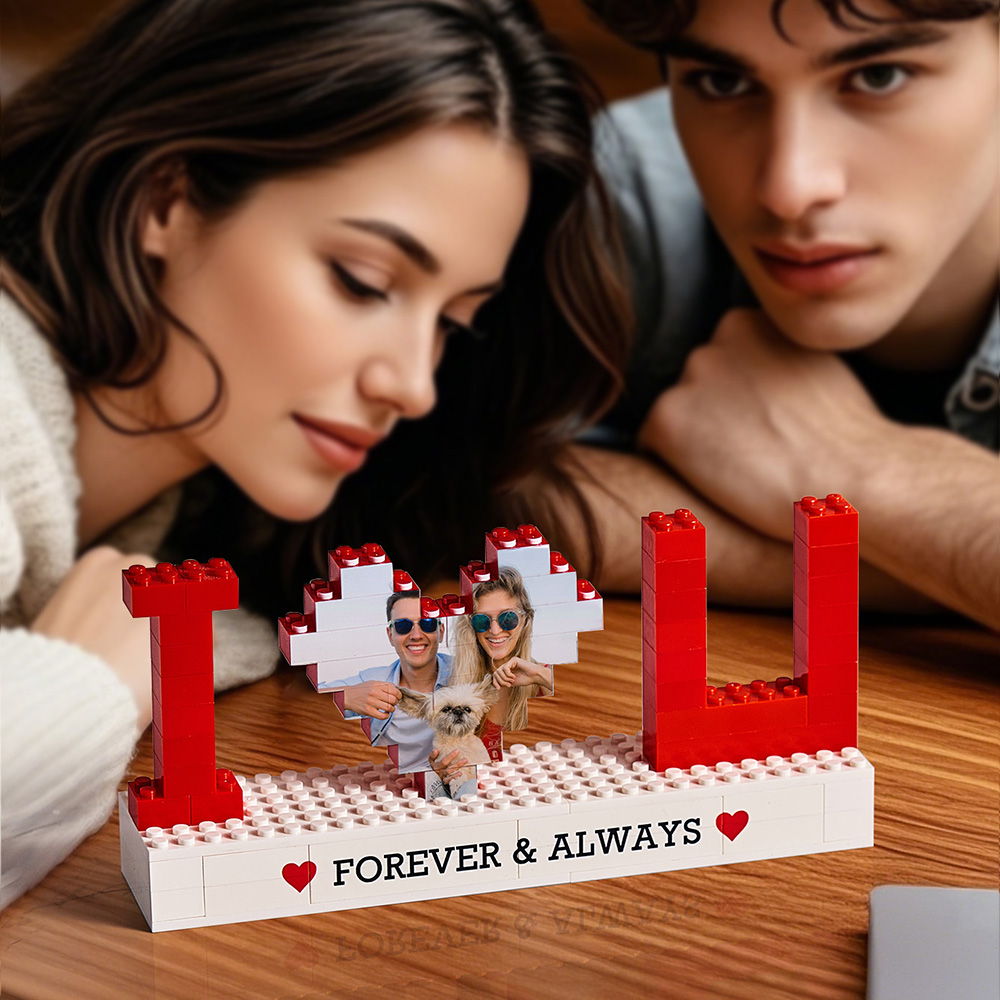 Personalized I Love You Photo Building Brick Puzzles Custom Text Photo Block Gift for Lover - Image 2