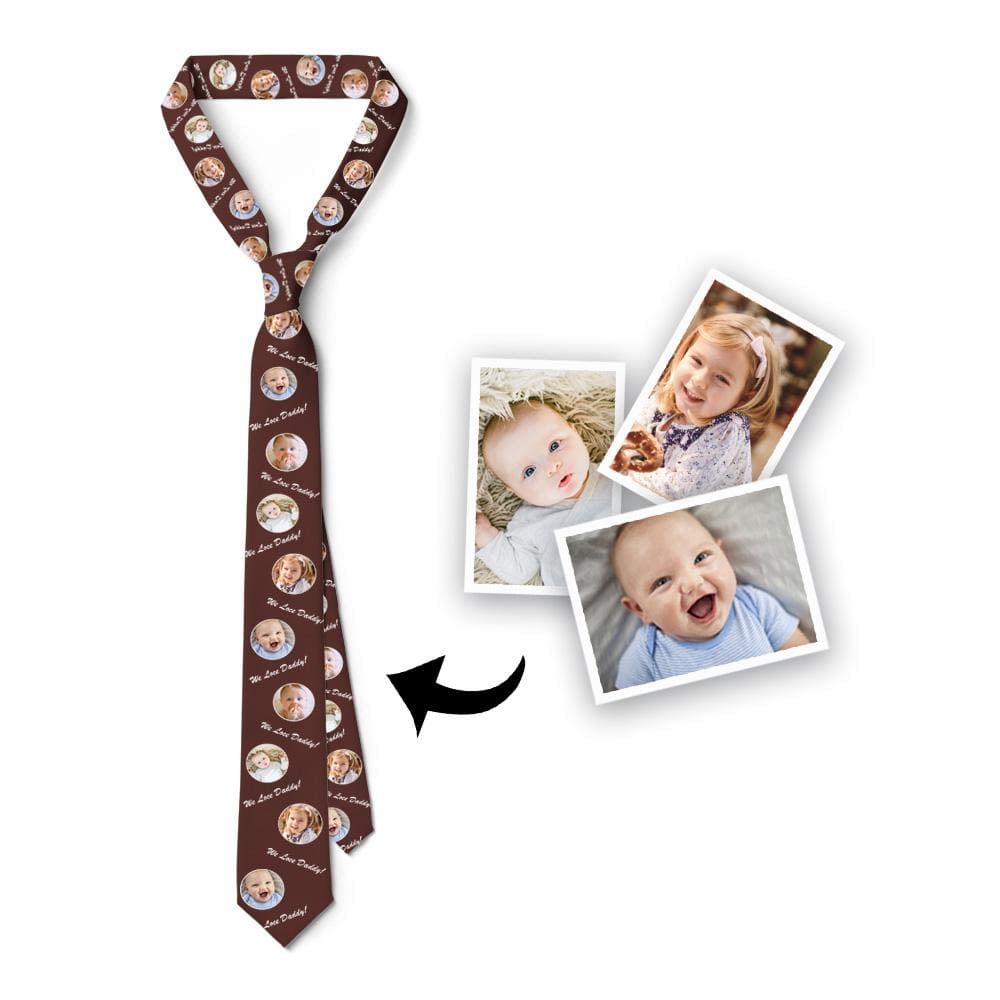 Father's Day Ties Men's Ties Custom Tie Gift For Dad - Wine Red - Image 2