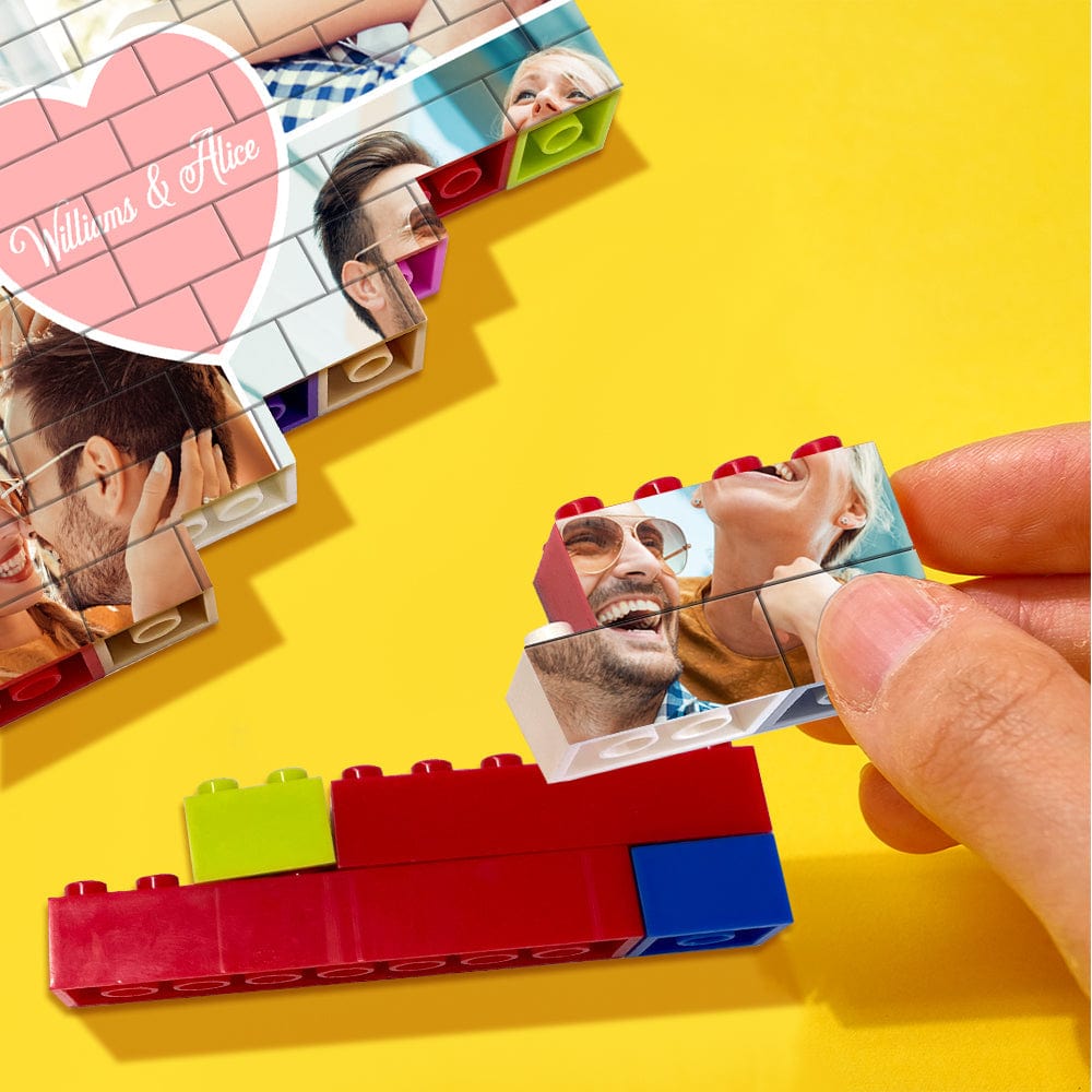 Personalised Colors Building Brick Puzzles Custom Collage Photo Block Anniversary Gifts for Couples - Image 3