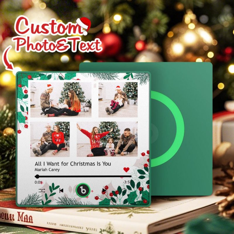 Christmas Gift Custom Music Fridge Magnet Personalized Multi Photo Fridge Magnet for Christmas Gift