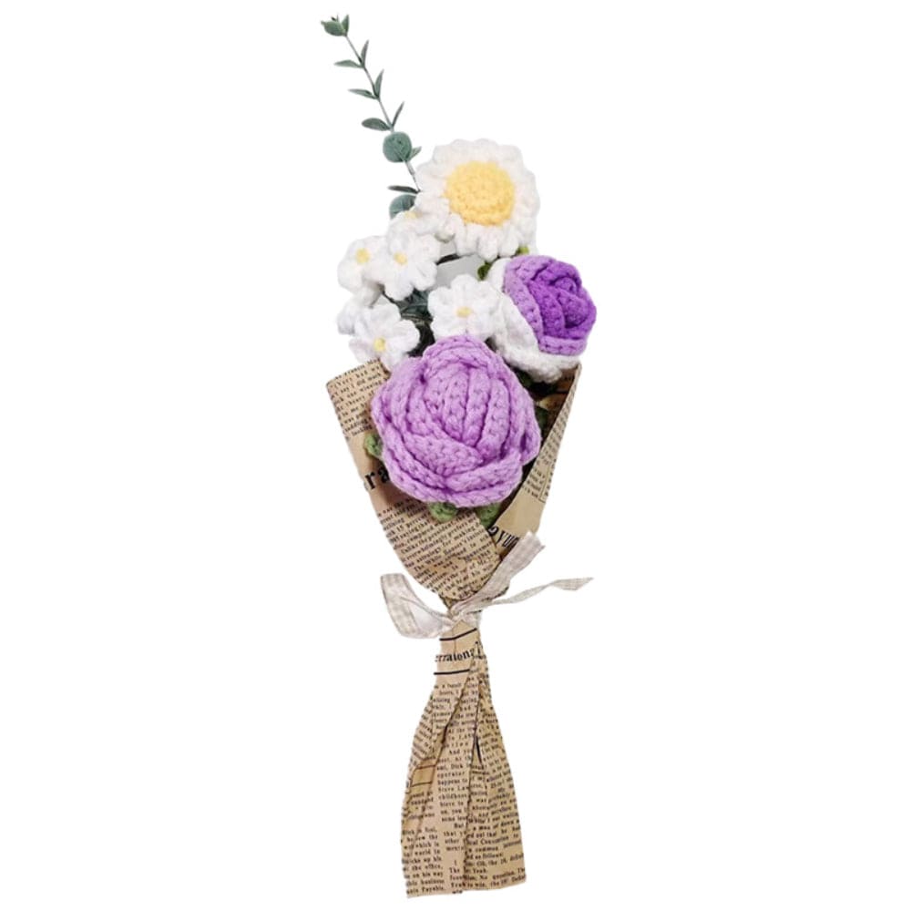 Crochet Flowers Bouquet Handmade Knitted Rose Bouquet Gift for Her - Image 5