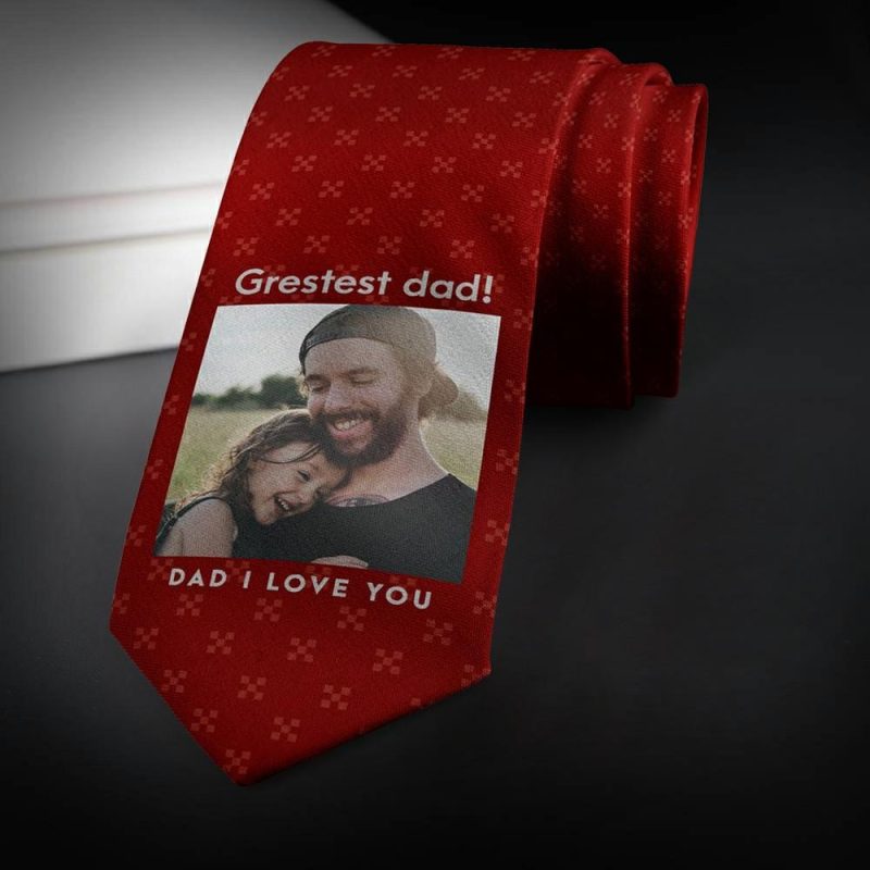 Father’s Day Ties Personalized Necktie Gift For Husband – Red Wine