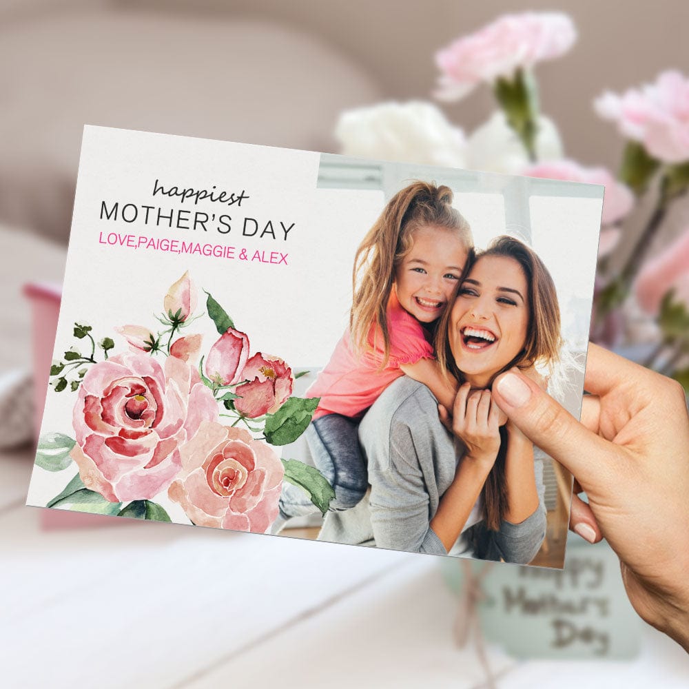 Custom Mother's Day Card Watercolor Flowers Greeting Card Gifts For Mother - Image 2