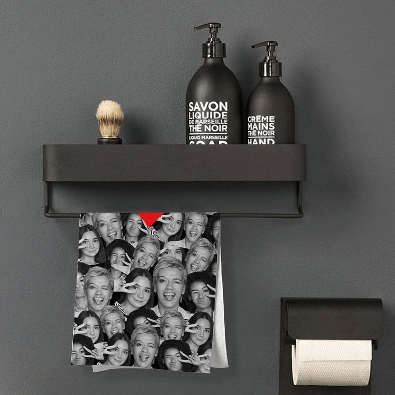 Personalized Photo Towel Memorial Gifts for Friends With Red Heart