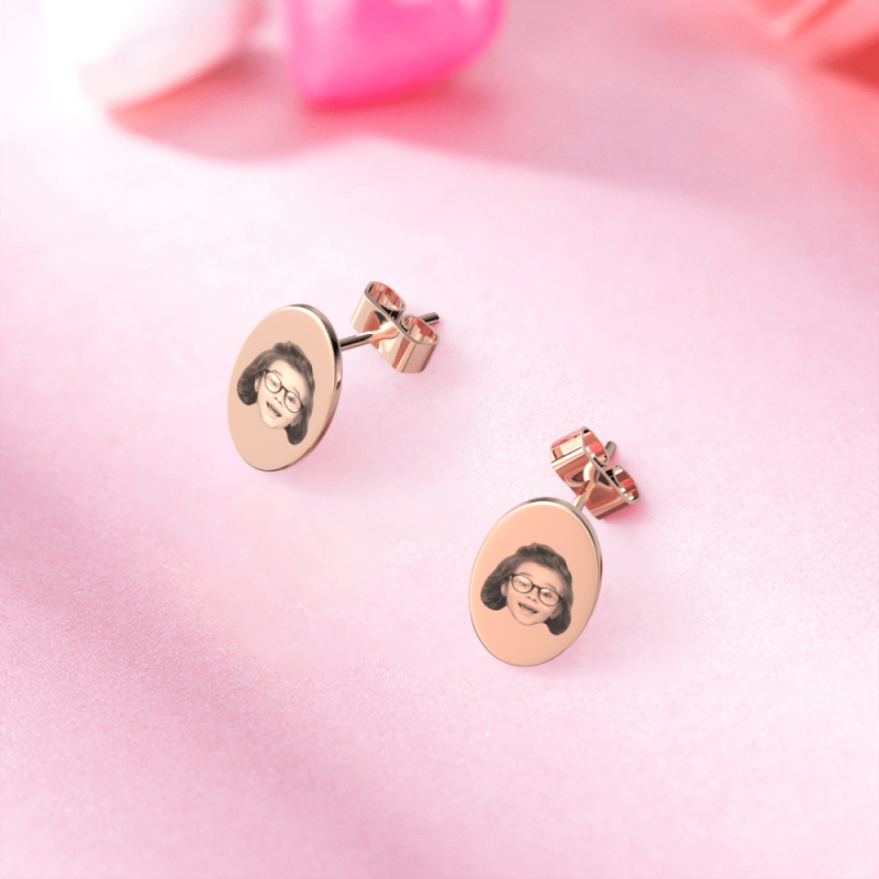 Photo Engraved Earrings Face Earrings Custom Earring Gift for Her
