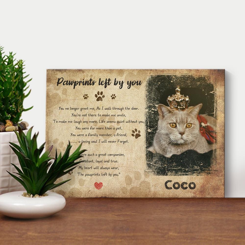 Custom Canvas With Frame Memorial Gifts For Pets - Cat