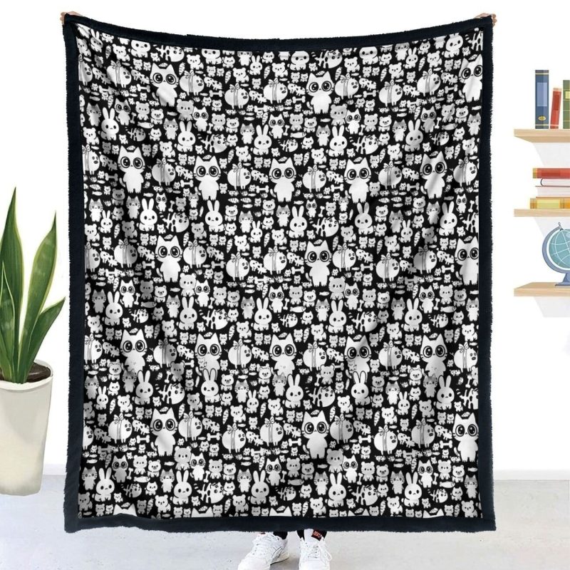 DIY Coloring Blanket Handmade Graffiti Blanket Creative Blanket For Kids And Adults Animal Puppy
