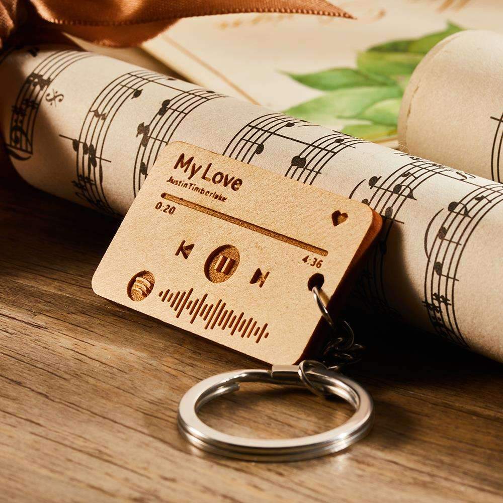 Custom Spotify Keychain Wooden Gift for Sympathy Gifts For Loss Of Mother - Image 2