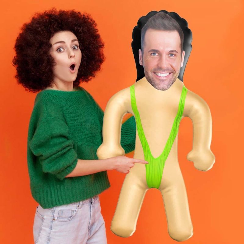Personalized Mankini Blow Up Dolls Funny Inflatable Doll for Bachelorette Pool Party Gift