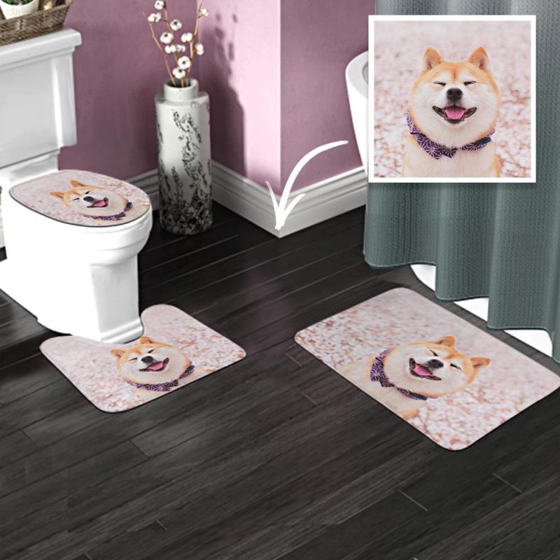Personalized Bathroom Antiskid Pad 3pcs Bathroom Rug Bathroom Gifts