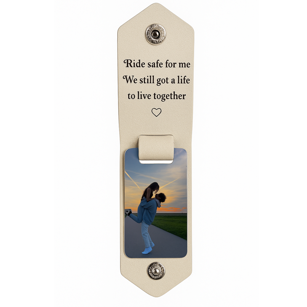 Personalized Photo and Calendar Leather Keychain with Custom Text Christmas Gifts for Him - Image 2